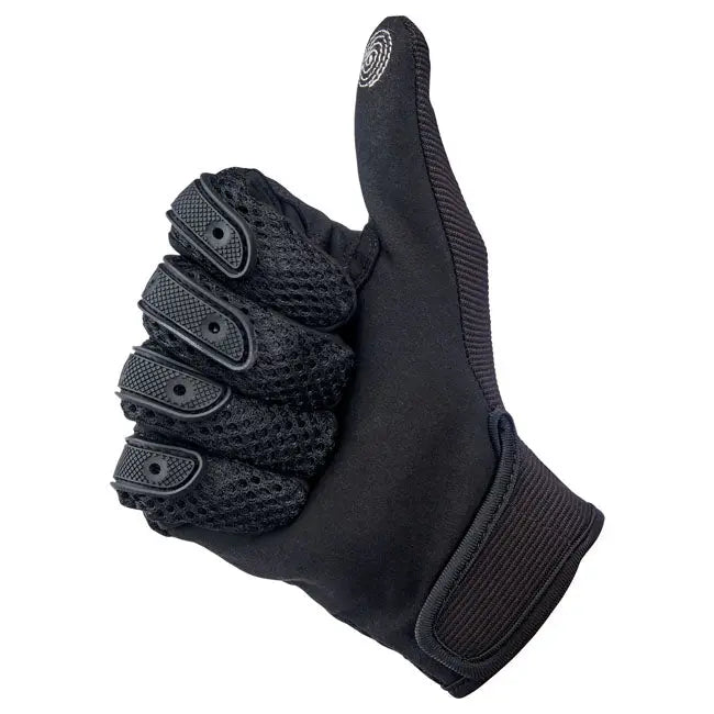 Biltwell Anza Textile Gloves Black Out FREE UK Delivery, FREE 365 Day Returns | Moto Central