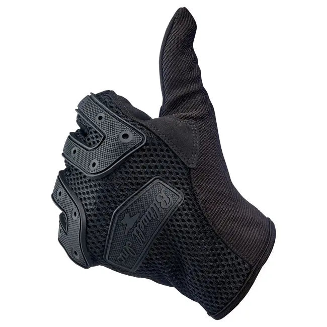 Biltwell Anza Textile Gloves Black Out FREE UK Delivery, FREE 365 Day Returns | Moto Central