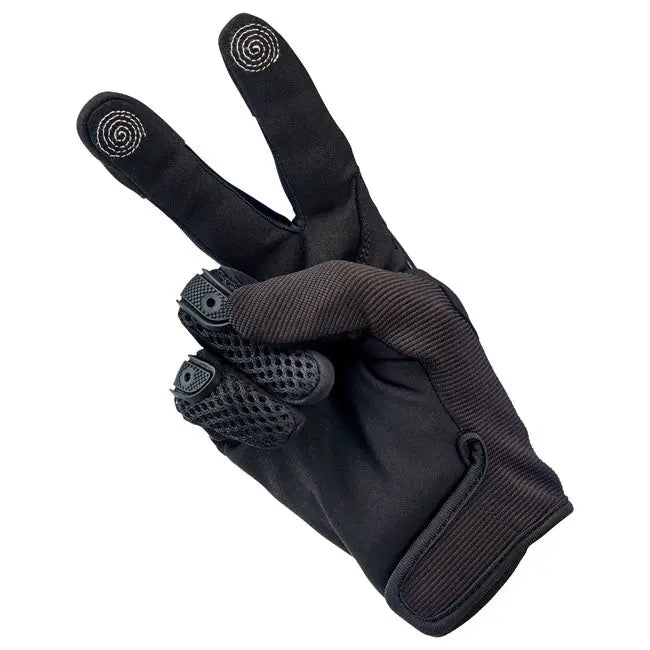 Biltwell Anza Textile Gloves Black Out FREE UK Delivery, FREE 365 Day Returns | Moto Central