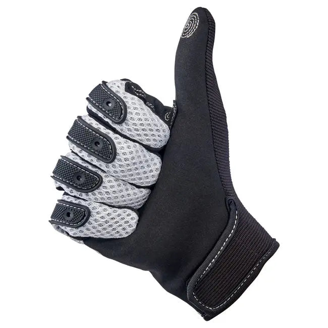 Biltwell Anza Textile Gloves White / Black FREE UK Delivery, FREE 365 Day Returns | Moto Central