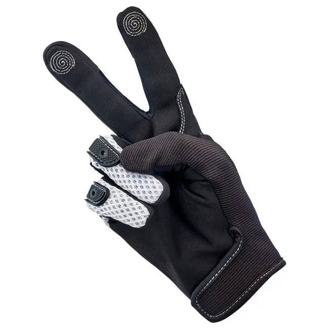 Biltwell Anza Textile Gloves White / Black FREE UK Delivery, FREE 365 Day Returns | Moto Central