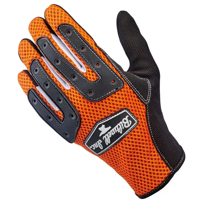 Biltwell Anza Textile Gloves Orange / Black FREE UK Delivery, FREE 365 Day Returns | Moto Central