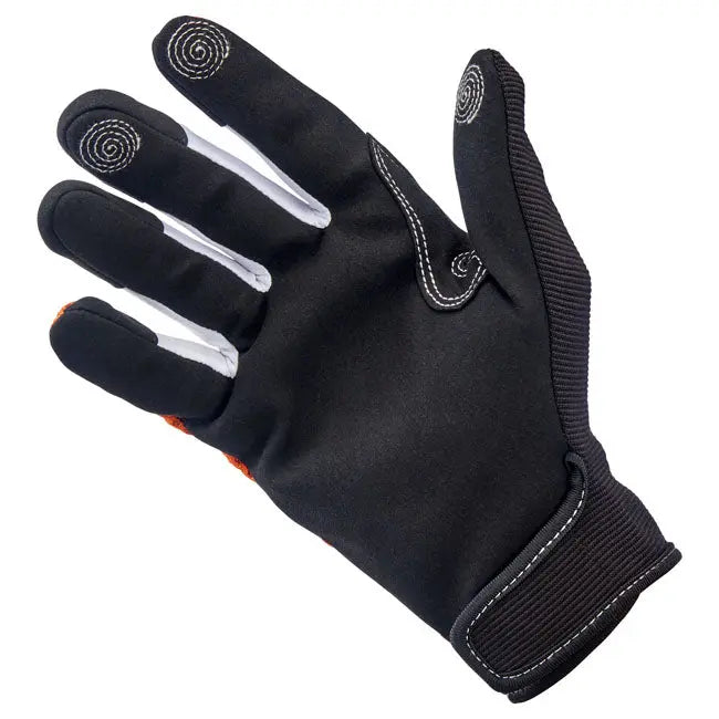 Biltwell Anza Textile Gloves Orange / Black FREE UK Delivery, FREE 365 Day Returns | Moto Central