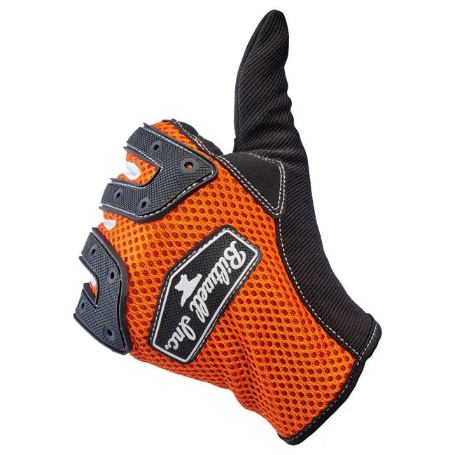 Biltwell Anza Textile Gloves Orange / Black FREE UK Delivery, FREE 365 Day Returns | Moto Central