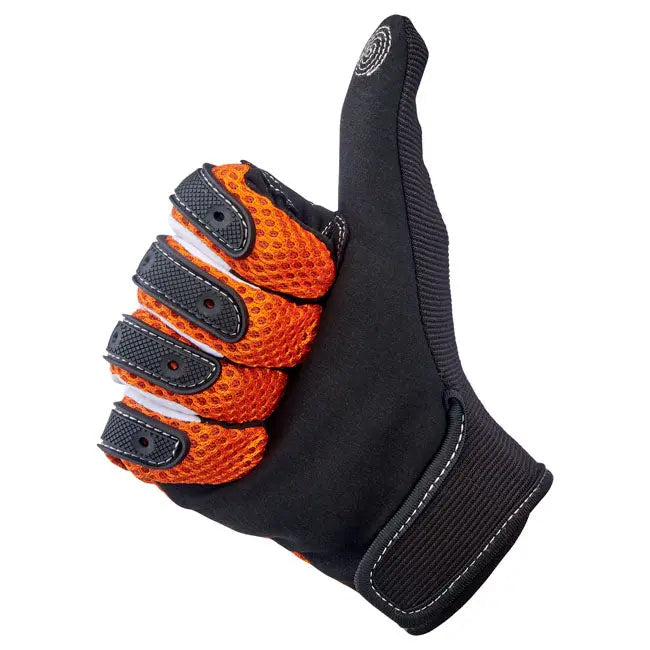 Biltwell Anza Textile Gloves Orange / Black FREE UK Delivery, FREE 365 Day Returns | Moto Central