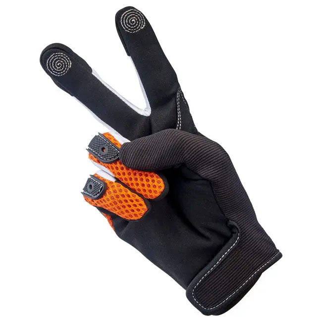 Biltwell Anza Textile Gloves Orange / Black FREE UK Delivery, FREE 365 Day Returns | Moto Central