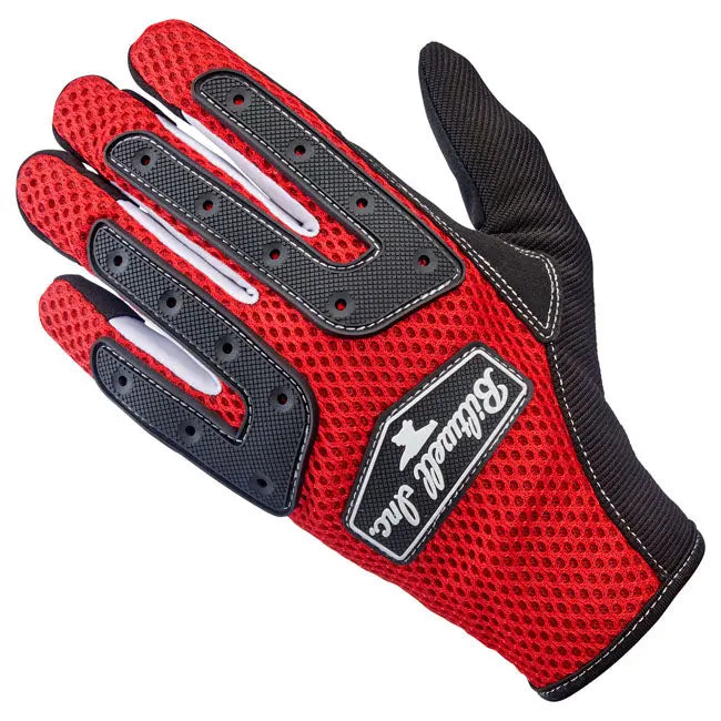 Biltwell Anza Textile Gloves Red / Black FREE UK Delivery, FREE 365 Day Returns | Moto Central