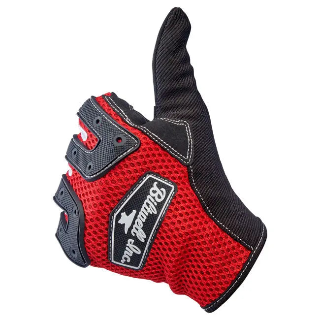 Biltwell Anza Textile Gloves Red / Black FREE UK Delivery, FREE 365 Day Returns | Moto Central