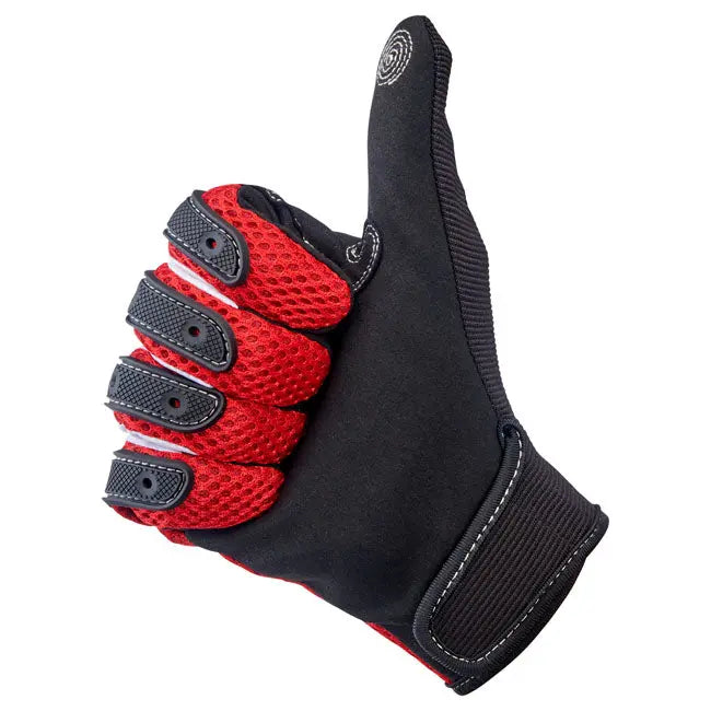 Biltwell Anza Textile Gloves Red / Black FREE UK Delivery, FREE 365 Day Returns | Moto Central