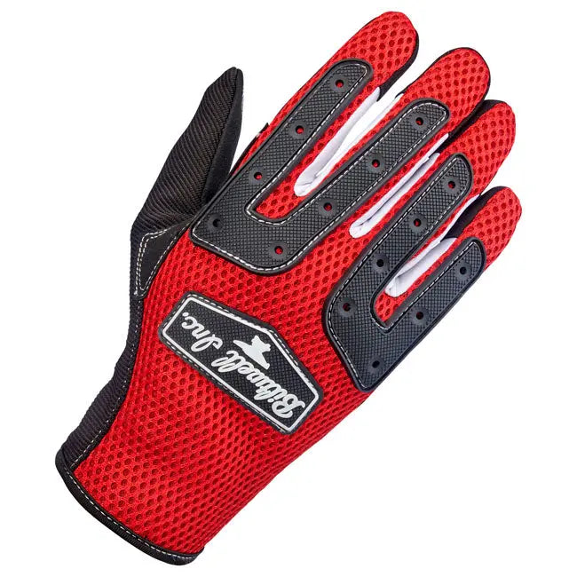 Biltwell Anza Textile Gloves Red / Black FREE UK Delivery, FREE 365 Day Returns | Moto Central
