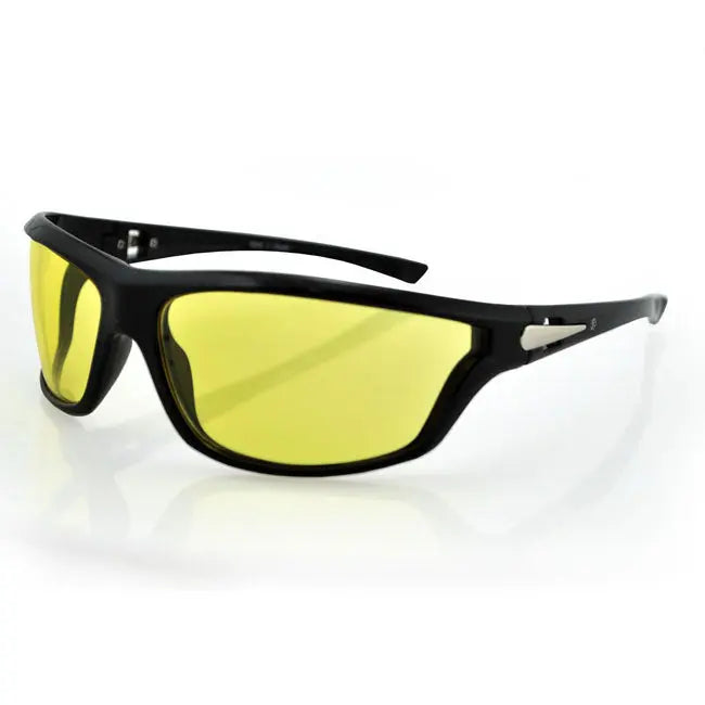 ZAN Headgear Florida Sunglasses Gloss Black Frame Yellow Lens FREE UK Delivery, FREE 365 Day Returns | Moto Central