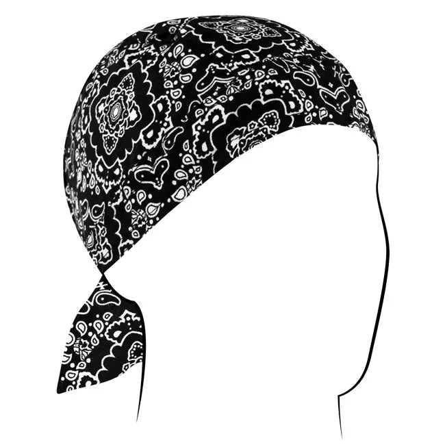 ZAN Headgear Flydannar Cotton Black Paisley FREE UK Delivery, FREE 365 Day Returns | Moto Central