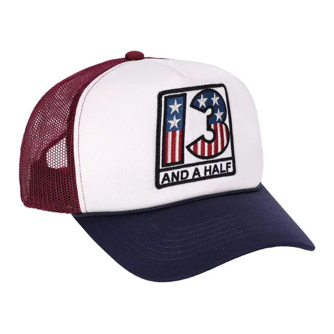 13 And A Half Magazine Americana Trucker Cap Blue FREE UK Delivery, FREE 365 Day Returns | Moto Central
