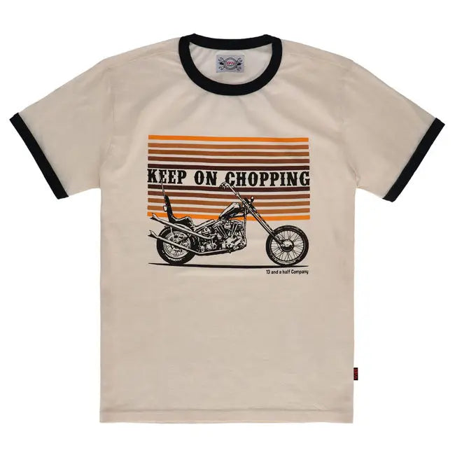 13 And A Half Magazine Keep On Choppin T-Shirt Off-White FREE UK Delivery, FREE 365 Day Returns | Moto Central