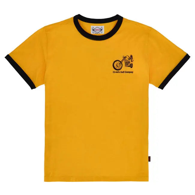 13 And A Half Magazine Keep On Choppin T-Shirt Yellow FREE UK Delivery, FREE 365 Day Returns | Moto Central