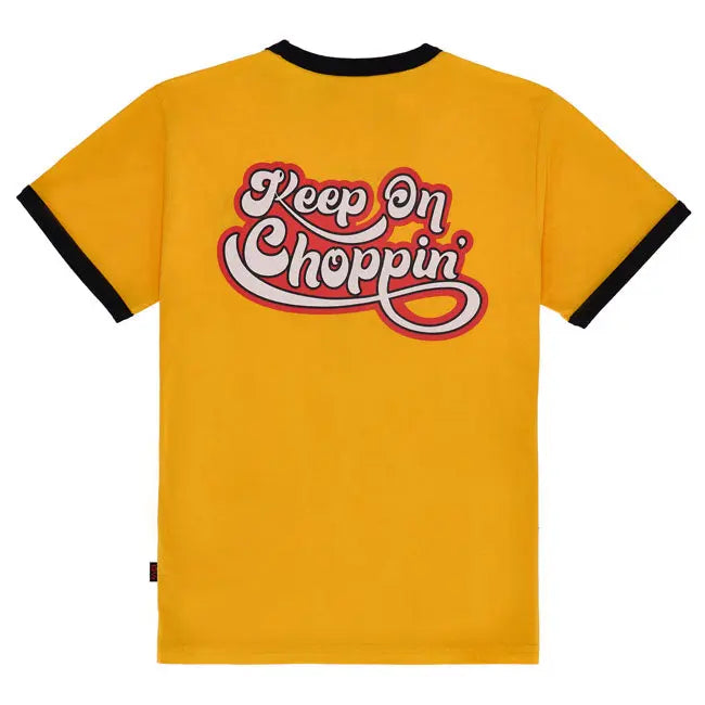 13 And A Half Magazine Keep On Choppin T-Shirt Yellow FREE UK Delivery, FREE 365 Day Returns | Moto Central