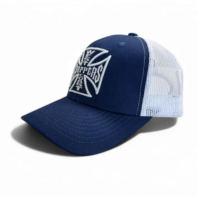 West Coast Choppers OG Cross Cap Navy / White FREE UK Delivery, FREE 365 Day Returns | Moto Central