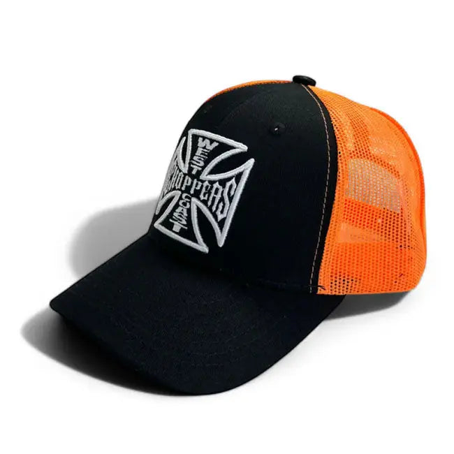 West Coast Choppers OG Trucker Cap Black / Orange FREE UK Delivery, FREE 365 Day Returns | Moto Central