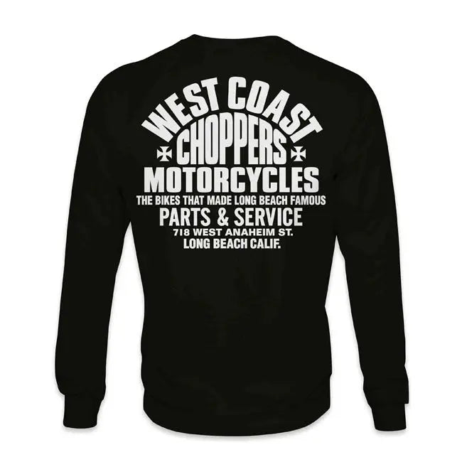 West Coast Choppers Parts Sweatshirt Black FREE UK Delivery, FREE 365 Day Returns | Moto Central