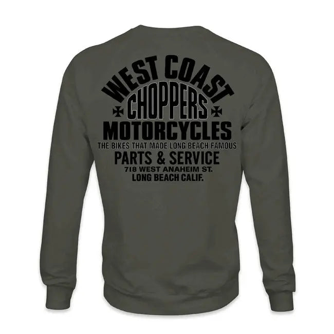 West Coast Choppers Parts Sweatshirt Olive / Green FREE UK Delivery, FREE 365 Day Returns | Moto Central