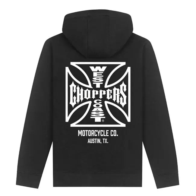 West Coast Choppers ATX Cross Hoodie Black / White FREE UK Delivery, FREE 365 Day Returns | Moto Central