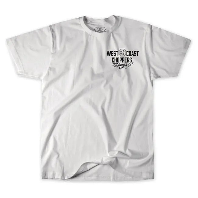 West Coast Choppers Motorcycle T-Shirt White / Black FREE UK Delivery, FREE 365 Day Returns | Moto Central