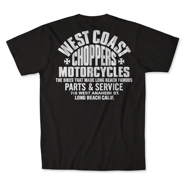 West Coast Choppers Parts T-Shirt Black / White FREE UK Delivery, FREE 365 Day Returns | Moto Central