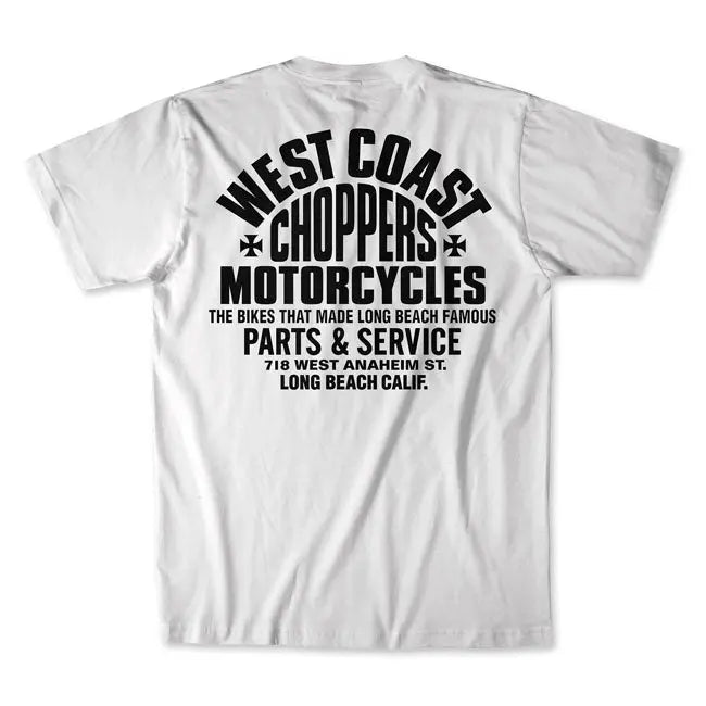 West Coast Choppers Parts T-Shirt White / Black FREE UK Delivery, FREE 365 Day Returns | Moto Central