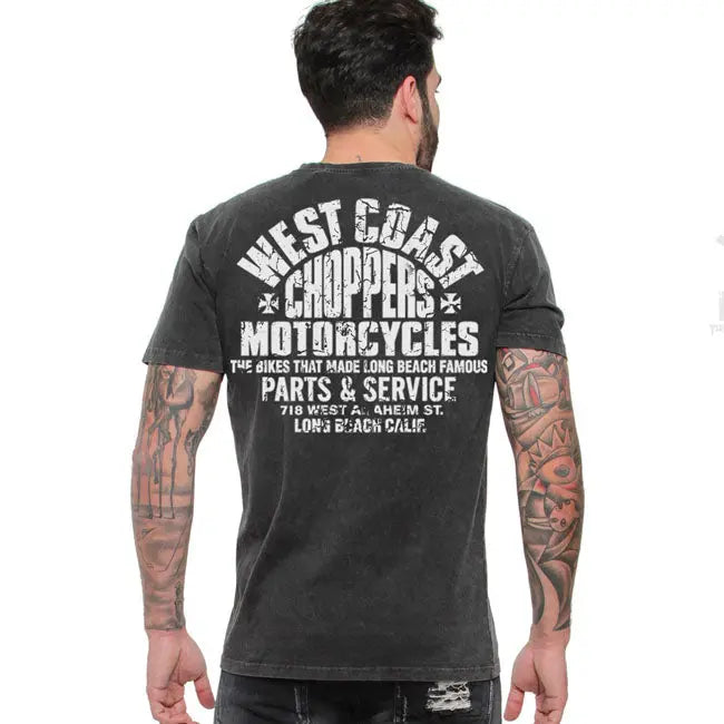 West Coast Choppers Parts T-Shirt Vintage Black FREE UK Delivery