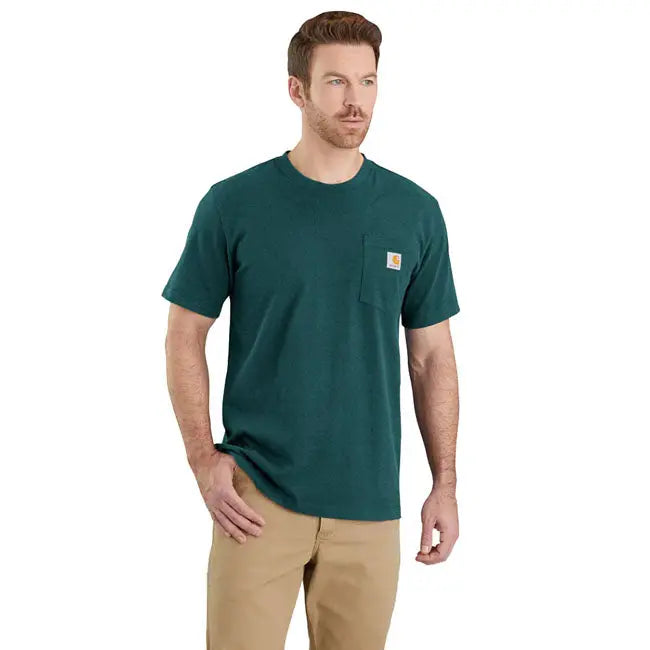 Carhartt K87 Pocket T-Shirt Greenstone FREE UK Delivery, FREE 365 Day Returns | Moto Central