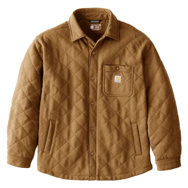 Carhartt Quilted Snap Front Shirt Carhartt Brown FREE UK Delivery, FREE 365 Day Returns | Moto Central
