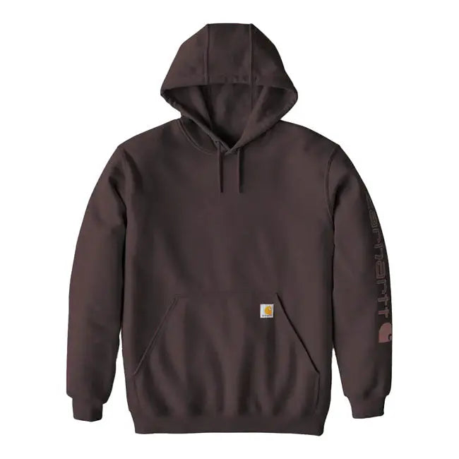 Carhartt Sleeve Logo Hoodie Dark Sepia FREE UK Delivery, FREE 365 Day Returns | Moto Central