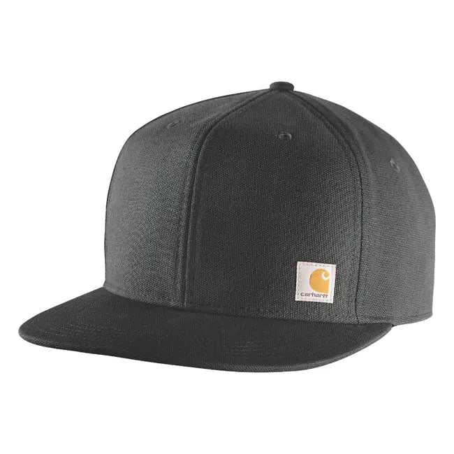 Carhartt Firm Duck Flat Brim Cap Black FREE UK Delivery, FREE 365 Day Returns | Moto Central