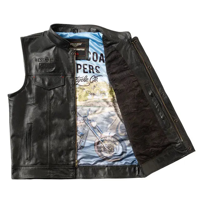 West Coast Choppers X 13 1/2 Dominator Leather Riding Vest FREE UK Delivery, FREE 365 Day Returns | Moto Central