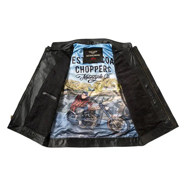 West Coast Choppers X 13 1/2 Dominator Leather Riding Vest FREE UK Delivery, FREE 365 Day Returns | Moto Central