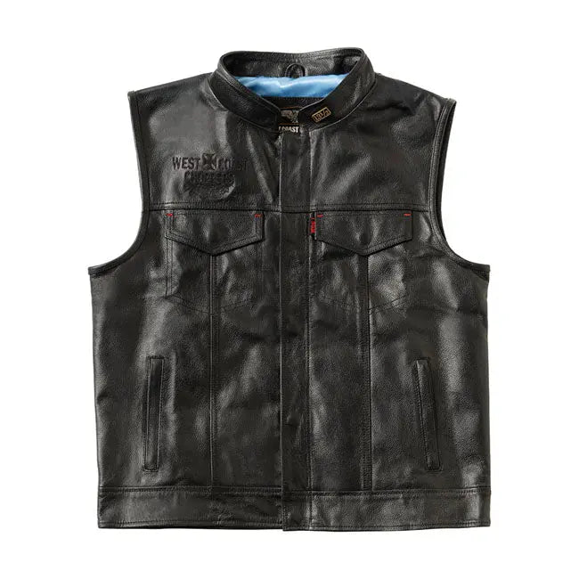 West Coast Choppers X 13 1/2 Dominator Leather Riding Vest FREE UK Delivery, FREE 365 Day Returns | Moto Central