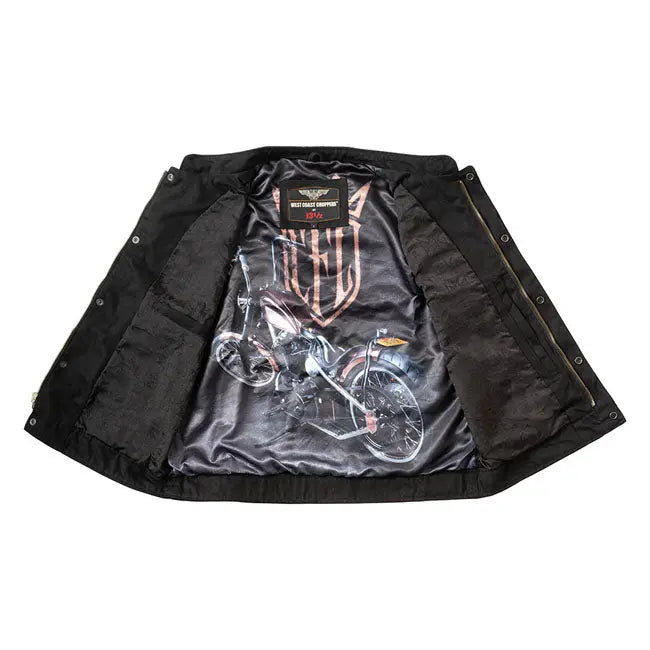West Coast Choppers X 13 1/2 Dominator Canvas Riding Vest Black FREE UK Delivery, FREE 365 Day Returns | Moto Central