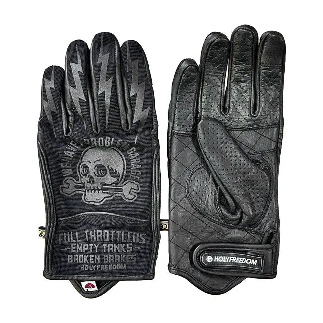 Holy Freedom Tools Leather & Textile Gloves Black FREE UK Delivery, FREE 365 Day Returns | Moto Central