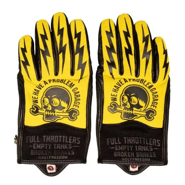 Holy Freedom Tools Leather & Textile Gloves Yellow FREE UK Delivery, FREE 365 Day Returns | Moto Central