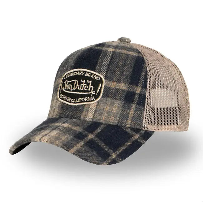 Von Dutch Carreaux Cap Grey FREE UK Delivery, FREE 365 Day Returns | Moto Central