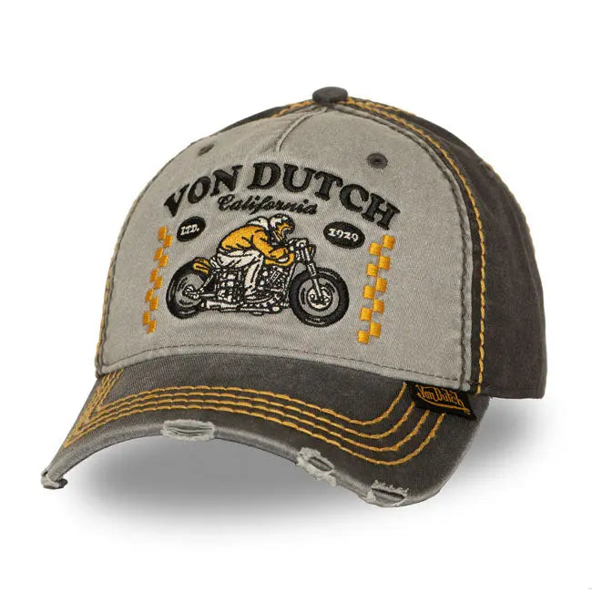 Von Dutch Retro Cafe Racer Cap Black FREE UK Delivery, FREE 365 Day Returns | Moto Central