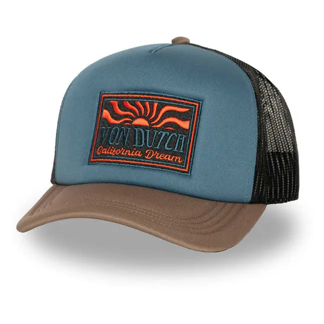 Von Dutch Foam Sun Cap Blue / Brown FREE UK Delivery, FREE 365 Day Returns | Moto Central