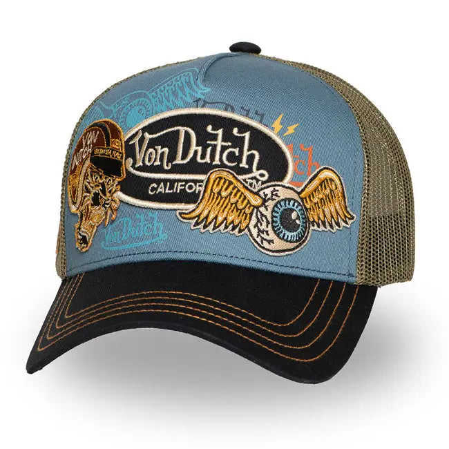 Von Dutch Patches Tiger 2 Cap Blue FREE UK Delivery, FREE 365 Day Returns | Moto Central