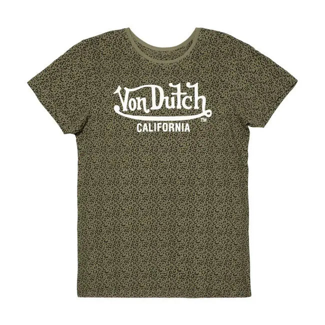 Von Dutch Leopard Ladies T-Shirt Green FREE UK Delivery, FREE 365 Day Returns | Moto Central