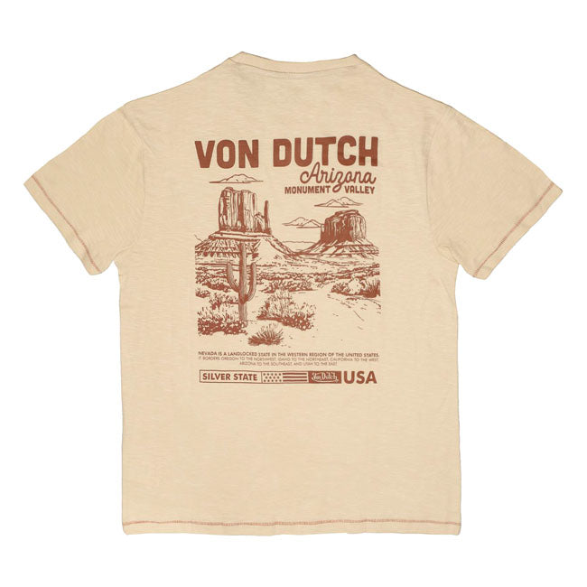 Von Dutch Arizo T-Shirt Cream FREE UK Delivery, FREE 365 Day Returns | Moto Central