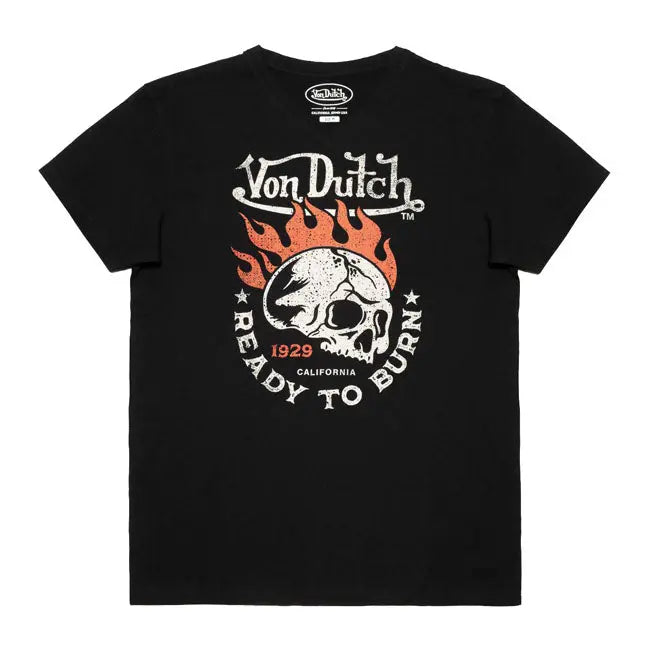 Von Dutch Burn T-Shirt Black FREE UK Delivery, FREE 365 Day Returns | Moto Central