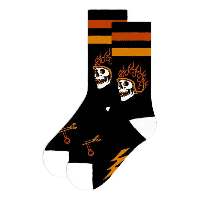 American Socks Mid High Piston Rebels Socks Black FREE UK Delivery, FREE 365 Day Returns | Moto Central