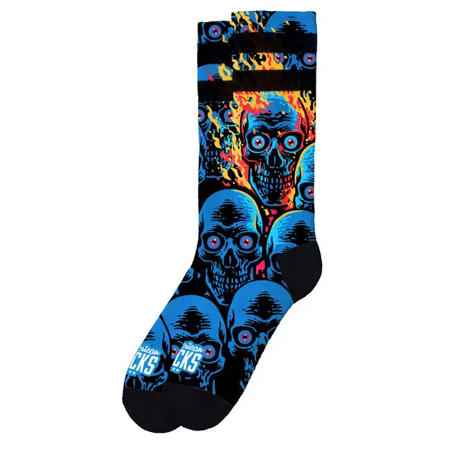 American Socks Mid High Knucklehead Socks Blue FREE UK Delivery, FREE 365 Day Returns | Moto Central
