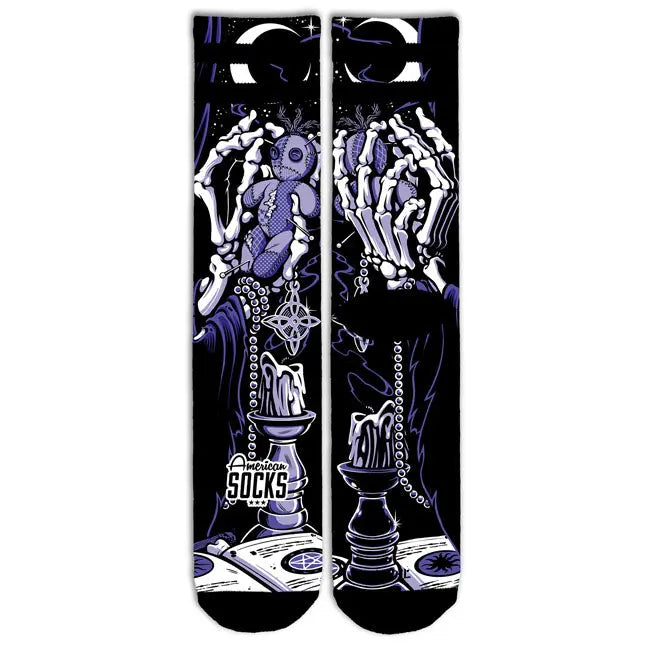 American Socks Signature Vodoo Socks Purple FREE UK Delivery, FREE 365 Day Returns | Moto Central
