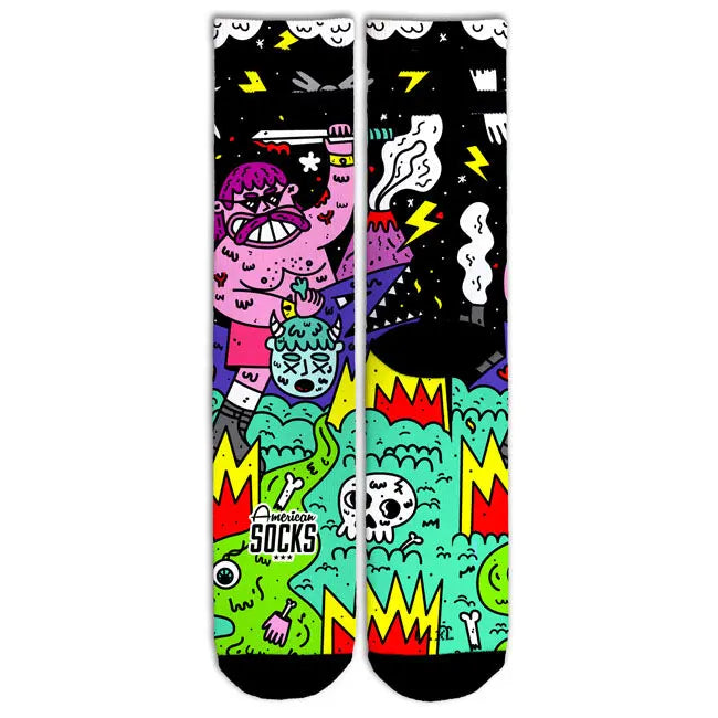 American Socks Signature Barbarian Socks Black FREE UK Delivery, FREE 365 Day Returns | Moto Central